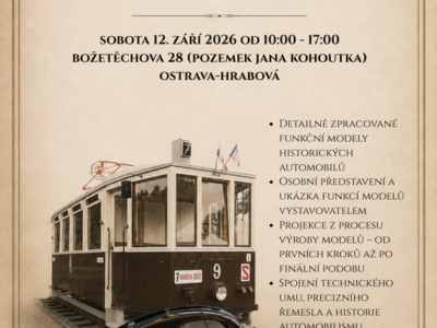 Pozvánka na výstavu historických automobilových modelů